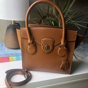 Ralph Lauren Milbrook Pebbled Leather Satchel